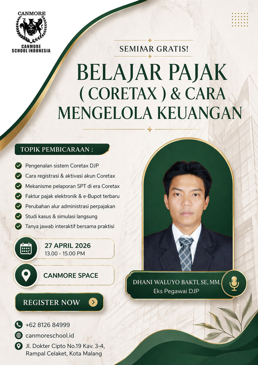 SEMINAR GRATIS! BELAJAR PAJAK (CORETAX) dan CARA MENGELOLA KEUANGAN